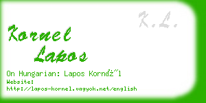 kornel lapos business card